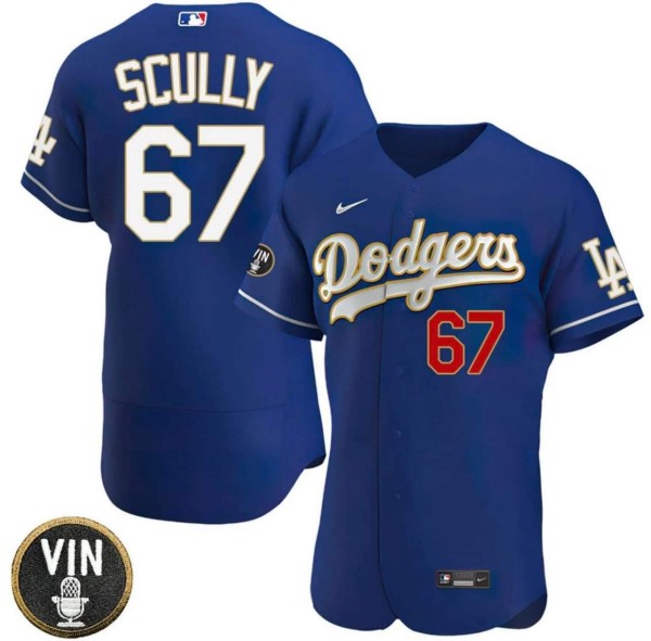Men's Los Angeles Dodgers #67 Vin Scully 2022 Navy Vin Scully Patch Flex Base Stitched Baseball Jersey Men's Los Angeles Dodgers #67 Vin Scully 2022 Navy Vin Scully Patch Flex Base Stitched Baseball Jersey